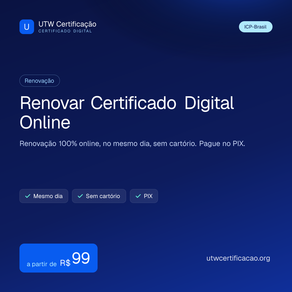Renovar certificado digital vencido online no PIX